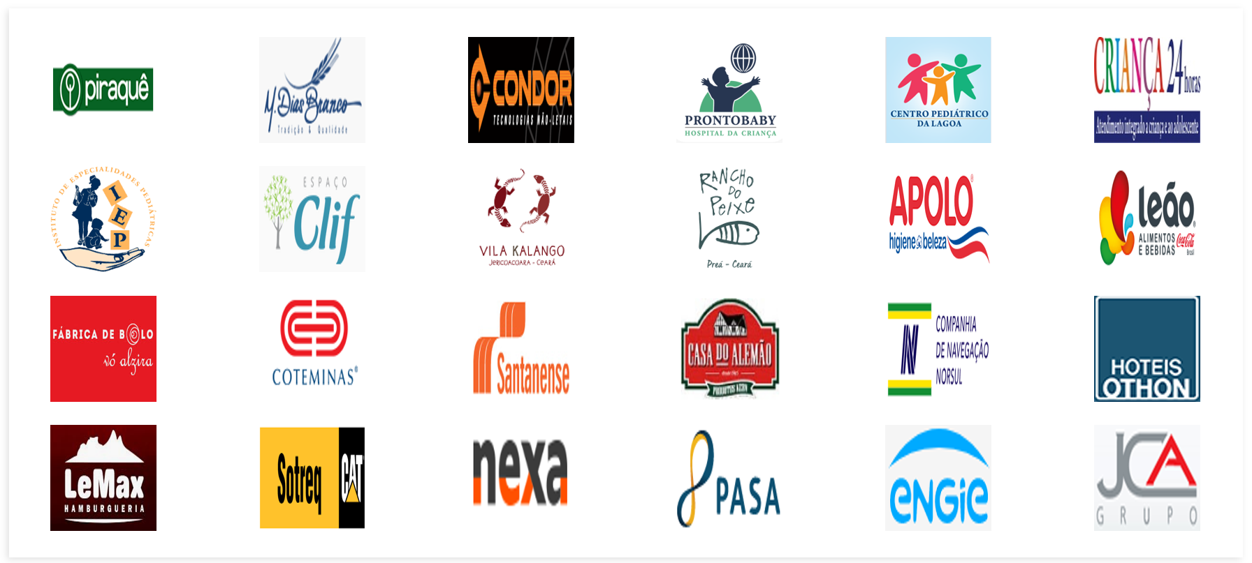 Logos dos clientes da ProfitUp